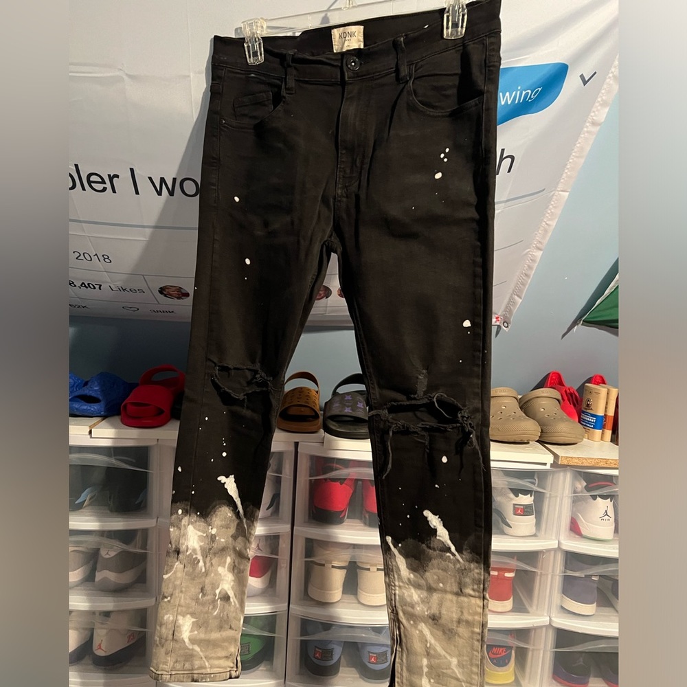 Mens paint splatter DKNY jeans